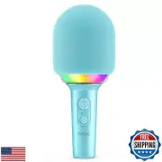 FIFINE Wireless Bluetooth Karaoke Microphone with Built-in Speaker, Portable