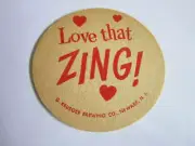 Love That Zing! NEW JERSEY Newark Krueger Beer Coaster Mat Brewing Vintage