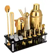 23 Piece Cocktail Shaker Set Bartender Kit with Acrylic Stand & Cocktail Reci...