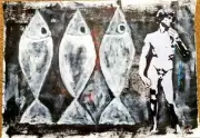 Acrylic on cardboard Juan Karlos cuban art 42x30Cm. T: Las Razones Del Poder