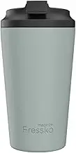 made by Fressko Reusable Coffee Cup - Stainless Steel Insulated Mug - Leak Proof Travel Cup for Hot/Cold Drinks - 3 Hr Heat Retention - Fits Car Holders & Coffee Machines - Sage - 16oz 450ml