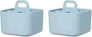 2 PCS Caddys Organizer Stackable Plastic Caddys with Handle Desk Caddys, Art Organizers and Storage Makeup Caddys Blue