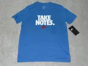Nike Boys T Shirt Medium Cotton Blue Take Notes