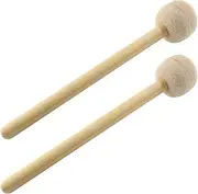 Jiozermi 2 Pcs Drum Mallet 13.22 Inches Length, Wool Felt Drum Stick, Anti-slip Bass Percussion Sticks, Instrument Band Accessory Part for Drums Snare Drums, Beige