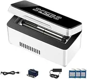 USB Insulin Refrigerator Mini Car Medicine Refrigerator Box with Lithium Battery*3 Portable Carry Portable Intelligent Constant Temperature Small Rechargeable Refrigerator