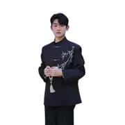 Chinese Tang Suit Jacket Mens Traditional Republic Style Mandarin Collar Coat