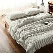 MOON'S SLEEPWARES/Herse Series / [ Beige, King Size ] [ 100% Cotton 200 Thread Count ] Duvet Cover Set (Duvet Cover with Two Pillow Cases) SJTSG220x260BE