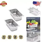 Professional 1/3 Size 4" Deep Stainless Steel Steam Pan with Anti-Jam Design