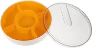 UTHCLO 1 PC Rotatable Fruit Tray Compartment Snack Plate Portable Dried Fruit and Candy Serving Container for Home Office and Entertaining