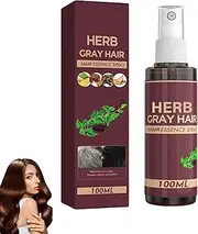 Herb Gray Hair Spray, Gray Hair Reversing Herb Essence Conditioner, Natural Nourishing and Moisturizing Darkening Spray, Moisturizing Essence White to Black, Hair Thickening Mist (1pcs)
