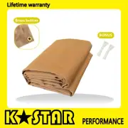 Dark Tan Canvas Tarp Tarpaulin 3mx3m Water Sun Proof Washable Boat Car Cover AU