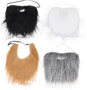 Elegant Fake Mustaches for Adults Boys and Girls 4pcs Self-Adhesive Beards for Halloween Cosplay and Parties