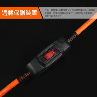 【福利品】群加 PowerSync 2P帶燈防水蓋1擴3插/過載保護/動力延長線/1~15m(TPSIN3DN3010)