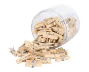 100Pcs Wooden Clips Mini Retro Home Photo Wall Decoration Craft Christmas Tree Clip