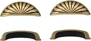 Dresser Drawers 2 Pack Wardrobe Brass Pumpkin Shell Handle Cabinet Drawer Single Hole Wardrobe Handle 76Mm Mocha Copper