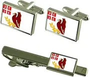 [Select Gifts] Kragujevac City Serbia Flag Cufflinks Tie Clip Box Gift Set