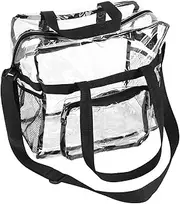 Aswalling Clear Tote Bag, Adjustable Shoulder Strap and Zippered Top, Stadium Security Travel & Gym Clear Bag, Perfect for Sports