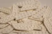 10 Lego White, Plate, Round Corner 2 x 6 Double Inv 318