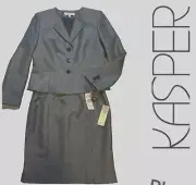 Kasper -NEW - Women’s 10P - Skirt Suit Set - Precious Metals - Blue/Metallic