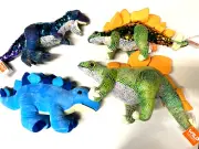 4 Dinosaur Plush from Wild Republic 3 Different Stegosaurus plus Tyrannosaurus