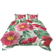 Red Flowers Painting Coverlet