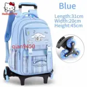 Blue Cinnamoroll Schoolbag Backpack Set with Bag Climb Stairs Six-wheeled Kid