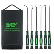 Pick and Hook Set, 6 Piece Precision Pick Tool Set with Case, Automotive Hand...