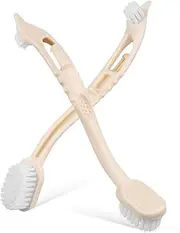 VERDANVERSE 2 Pcs Kitchen Cleaning Shoe Brush Cage Cleaning Brushes Automatic Soap Dispenser Boot Shoes Brush Holder Liquid Cleanser Shoe Washing Brush Beige Pp