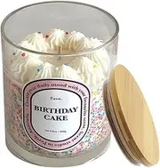 [Fave Studio] Sweet Cake Shaped Scented Candle Vegan Soy Wax Unique Design, Self-care Stress Relief, 60 + Hours Burn Time, Home Decor Aromatherapy Gifts, 280 g / 9.8 oz Mandarin Lemon Sugar Cane Vanilla