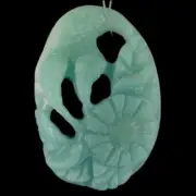 BG01326# Hand Carved Unique Bird & Flower Amazonite Pendant Bead Gemstone