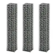 Gabion Set 3 pcs Galvanised Wire 25x25x150 cm