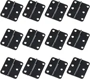 Antrader Asymmetric Door Hinge Cabinet Gate Closet Hinge 1-1/2'' Long Home Furniture Hardware Folding Butt Hinge, Flat Black, Pack of 12