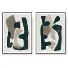 NNEDSZ Wall Art 50cmx70cm Abstract Puzzle 2 Sets Black Frame Canvas