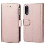 For Samsung Galaxy A30s / A50s Microfiber Zipper Horizontal Flip Leather Case