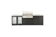 Crossray Stainless Steel Gas BBQ 4B-S Outdoor Kitchen w Dbl Fridge Sink V10
