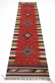 10 ft Hallway Tribal Runner Red Kilim Afghan Hand Knotted Wool Bedroom kilim