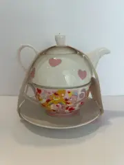 Carebears X Skinny Dip Valentines Day Teapot, Tea Cup And Saucer Set For One