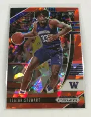 2020/21 Prizm Draft Picks RED Cracked Ice ISAIAH STEWART Pistons RC #66