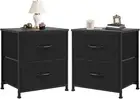 Nightstand Small Dresser with 2 Fabric Drawers Side Tables Bedroom End Table Bed