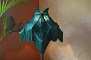Lampshade lotus teal green hand-stitched table lampshade floor lampshade