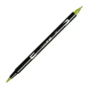 Tombow Dual End Brush & Fine Pen Asparagus Green 192 Arts Writing Office School
