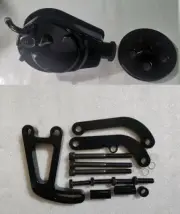 SBC 350 SMALL BLOCK CHEVY BLACK POWER STEERING KIT FOR LONG NOSE WATER PUMP LWP
