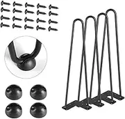 TE DEUM 16" Satin Black Hairpin Coffee Table Legs(Set of 4), Metal Heavy Duty Sturdy Sharp Looking Modern Table Legs …