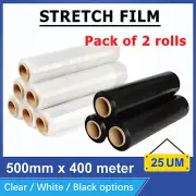 Clear White Black Stretch Film Hand Use 500mm x 400m 25um Pallet Shrink Wrap