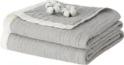 Kumori Gauze Blanket, Double for Summer, 4-ply Gauze, Nap Ket, Soft, Lightweight, Moisture-Absorbent, Breathable, Washable, Gauze Fabric, Organic Cotton, For Skin Insulation, 70.9 x 78.7 inches (180 x