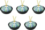Set of 5, Tokusa Pattern Kaiseki Pot (Large) 6.2 x 3.4 inches (15.8 x 8.6 cm) | Kaiseki Nabe, Reinforced Lid, Open Fire, Setomonohonpo