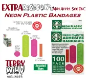 AU 100/200/400pc Bandages Neon Plastic Assorted Size Bandage First Aid Kids Care