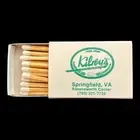 Kilroy's Ravensworth Center Springfield Virginia Prime Rib Matchbox Matches Vtg