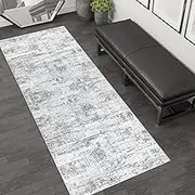 Cekene Modern Runner Rugs for Hallway Grey 65x180cm Kitchen Runner Mat Non-slip Washable Entryway Rugs Low Pile Non Shedding Carpet Runners for Floor Kitchen Bedroom Laundry Room