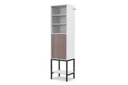 Costway 146 cm Tall Bathroom Cabinet Slim Cupboard Storage Organizer Adjustable Shelf White